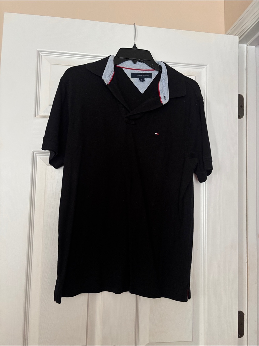Tommy Hilfiger Black Polo with Contrast Trim